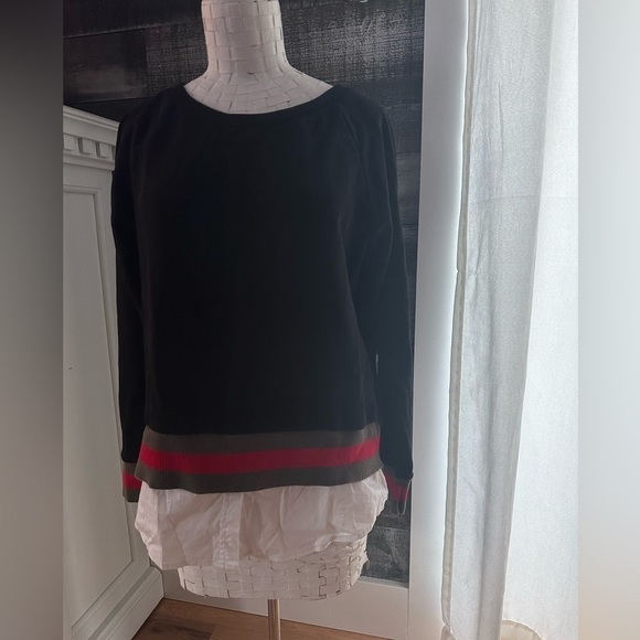 Stella & Dot 2 in 1 Striped Pullover Black - Picture 3 of 6